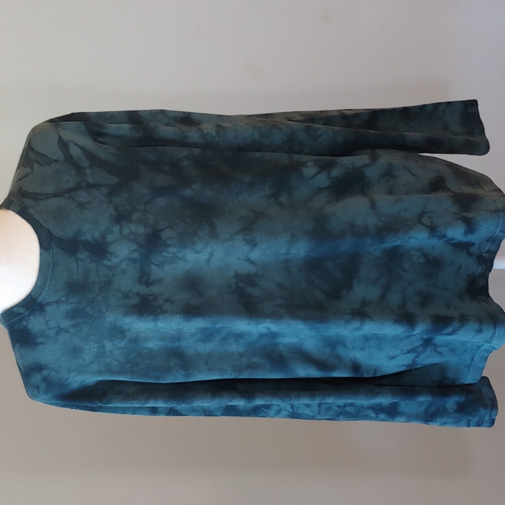 Banana Republic Men's 100% Cotton Long Sleeve Henley in Tie Dye Blue,Large